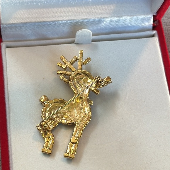 Neiman Marcus VINTAGE RUDOLPH REINDEER PIN SOLDERED RHINESTONE SPHINX - Picture 5 of 7